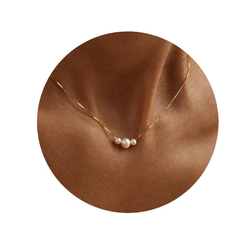 Elegant Titanium Steel Pearl Snake Chain Necklace