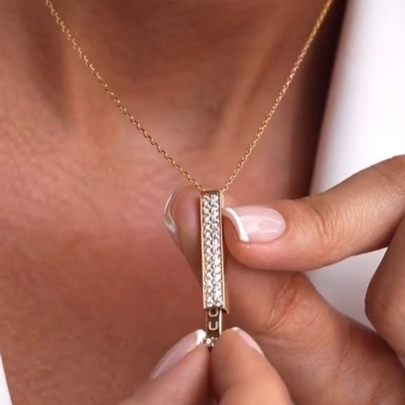 Double-layer Diamond-studded Adjustable Necklace
