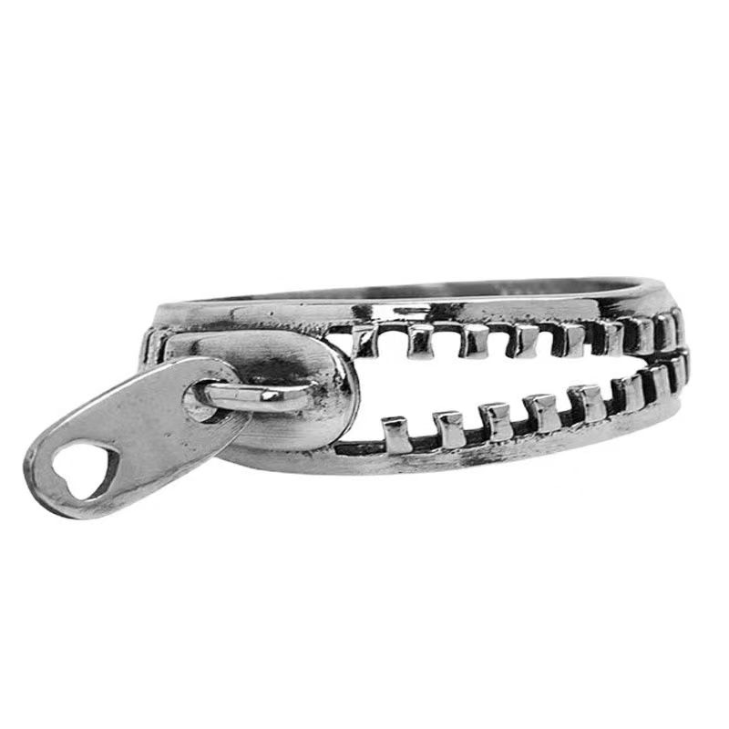 Vintage Zipper Ring For Men