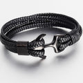Vintage Anchor Leather Bracelet