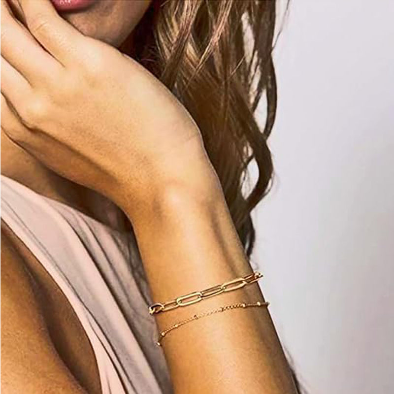 Cute Evil Eye Oval Chain Pearl Bar Turtle Gold Bracelets For Women