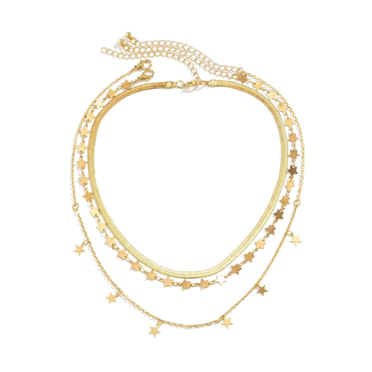 Euro-American Cross-Border  Crystal Star-Shaped Clavicle Necklace