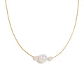 Elegant Titanium Steel Pearl Snake Chain Necklace
