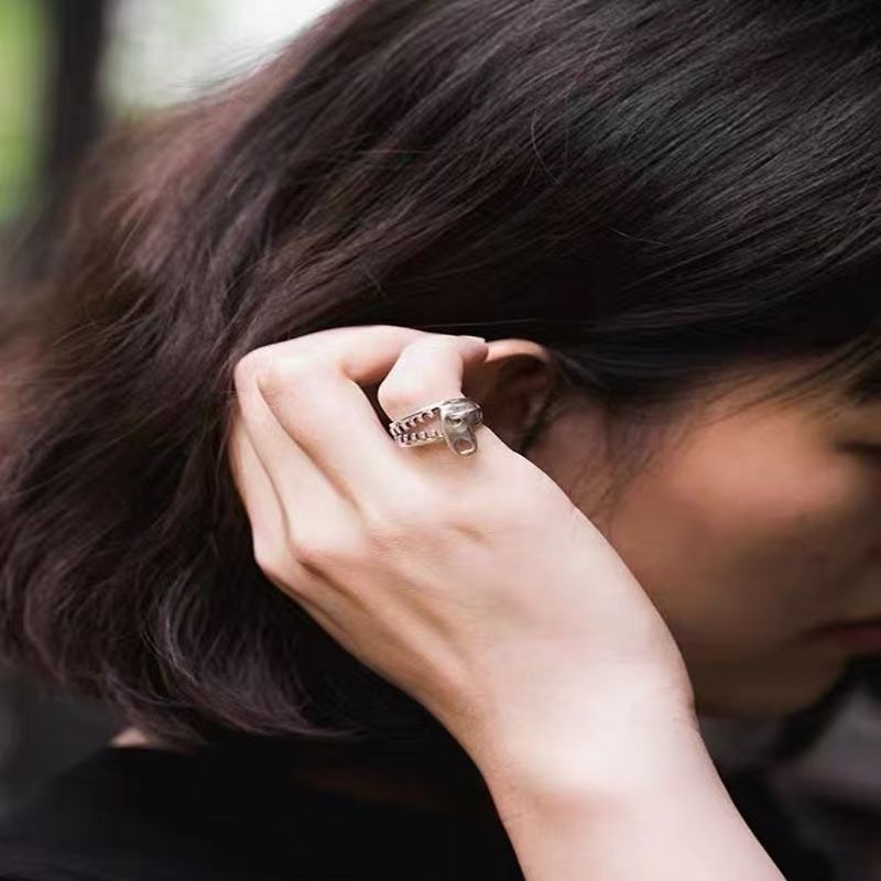 Vintage Zipper Ring For Men