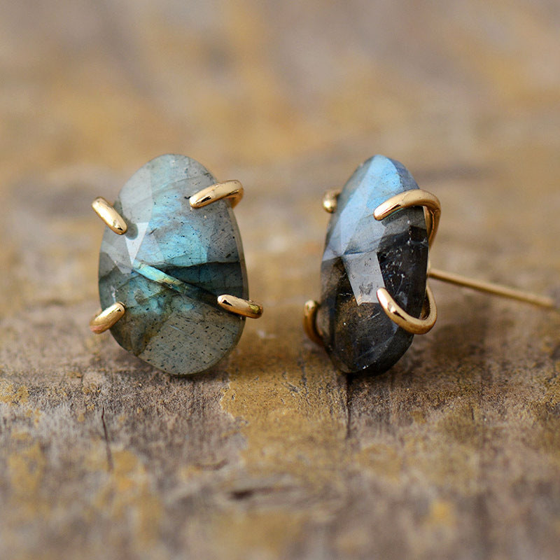 Fashionable And Unique Labradorite-Colored Earrings For Women
