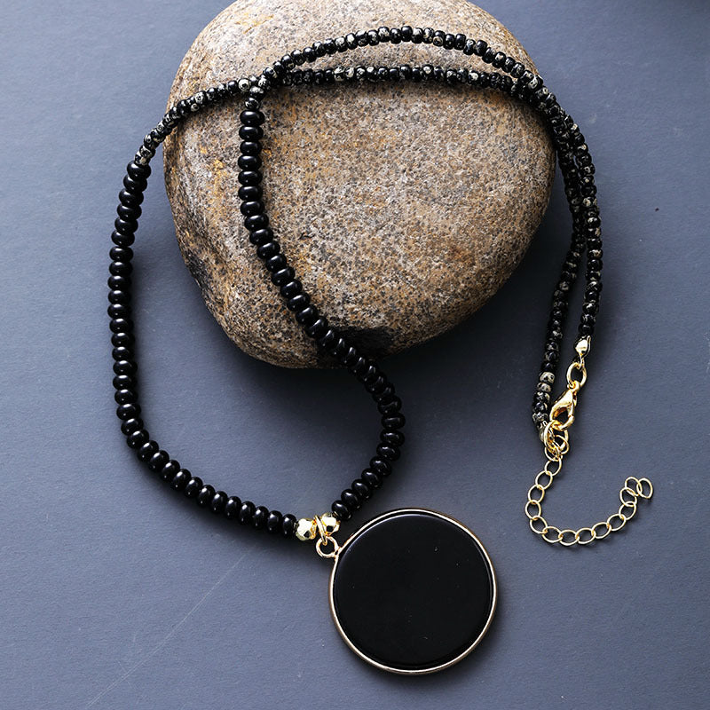 Retro-style Handmade Beaded Tigers Eye Necklace