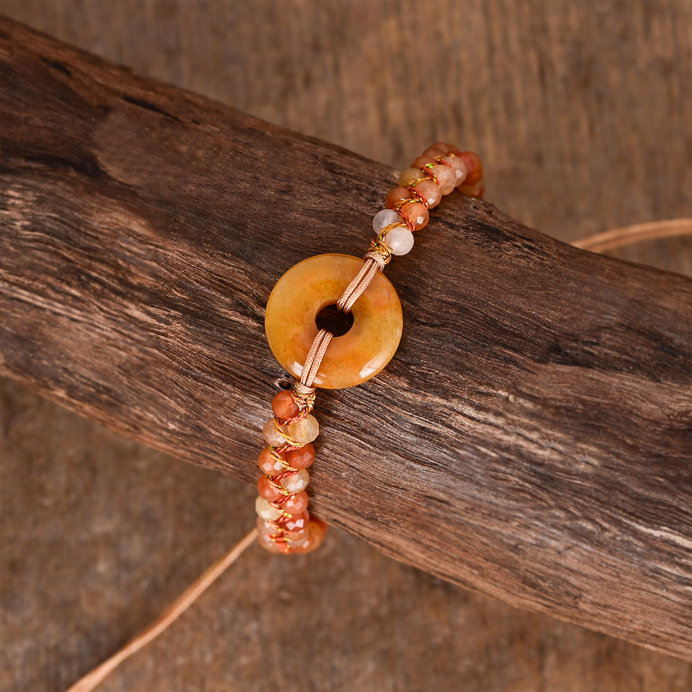Retro Natural Stone Bohemian Braided Bracelet