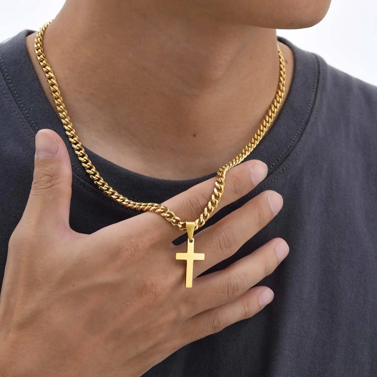 European And American Stainless Steel Cross Necklace