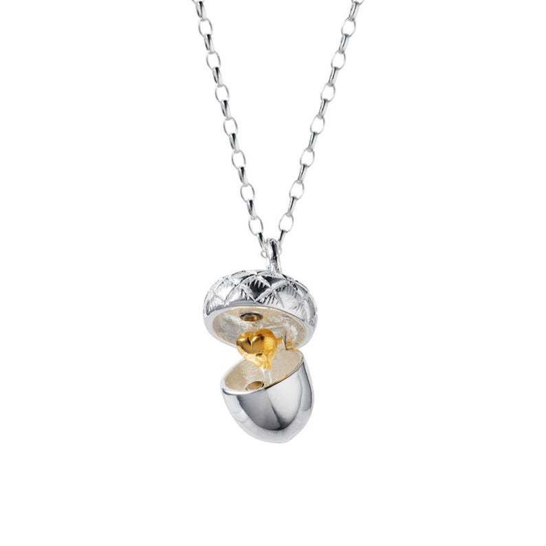 Fashionable Two-Tone Pinecone Pendant Necklace