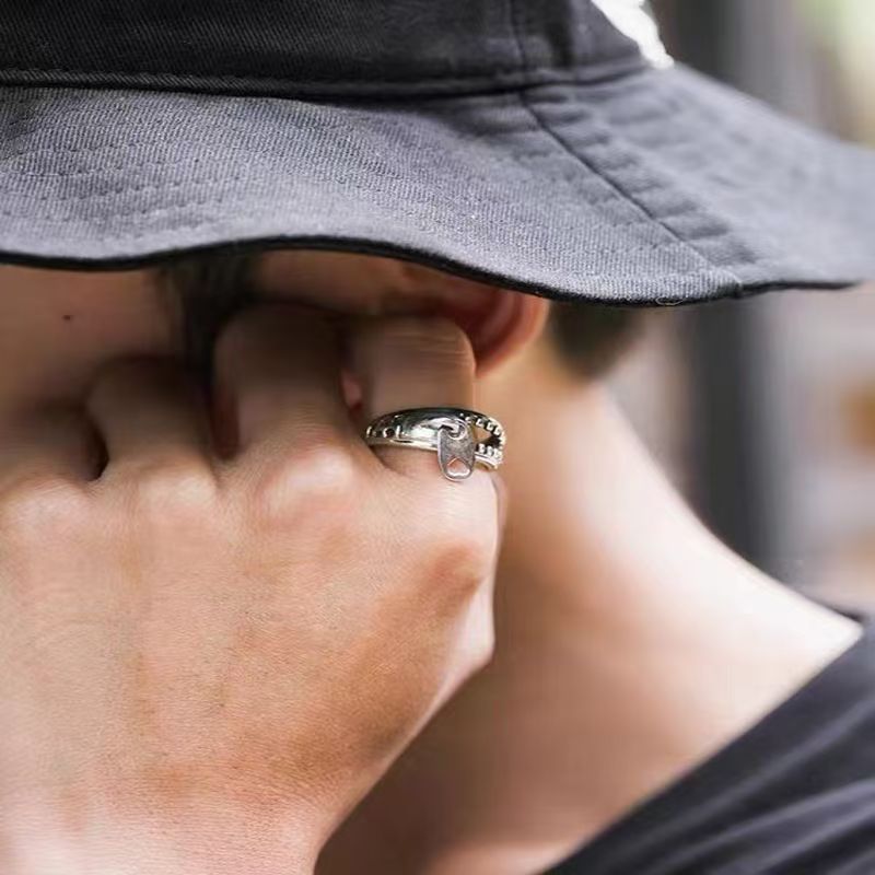 Vintage Zipper Ring For Men