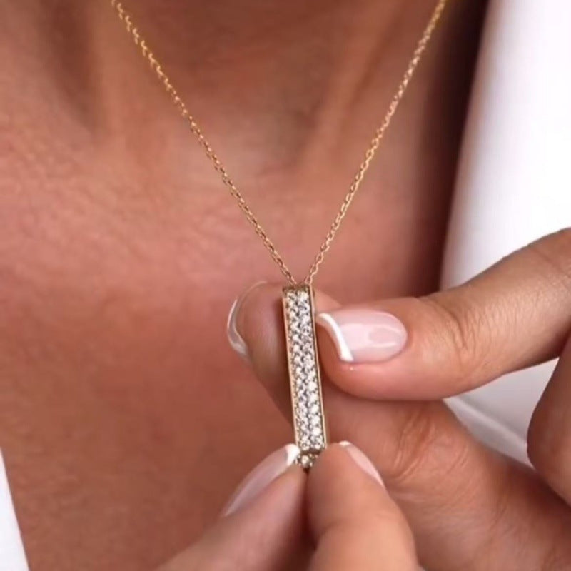 Double-layer Diamond-studded Adjustable Necklace
